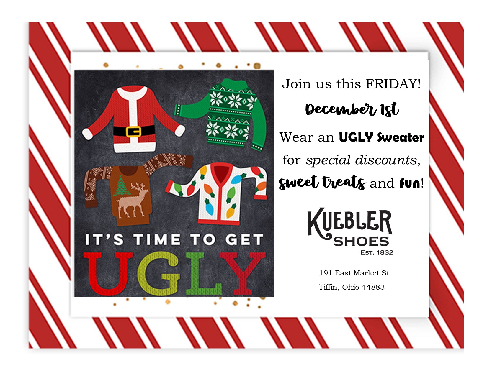 Ugly Sweater, Sweets & Shopping Event