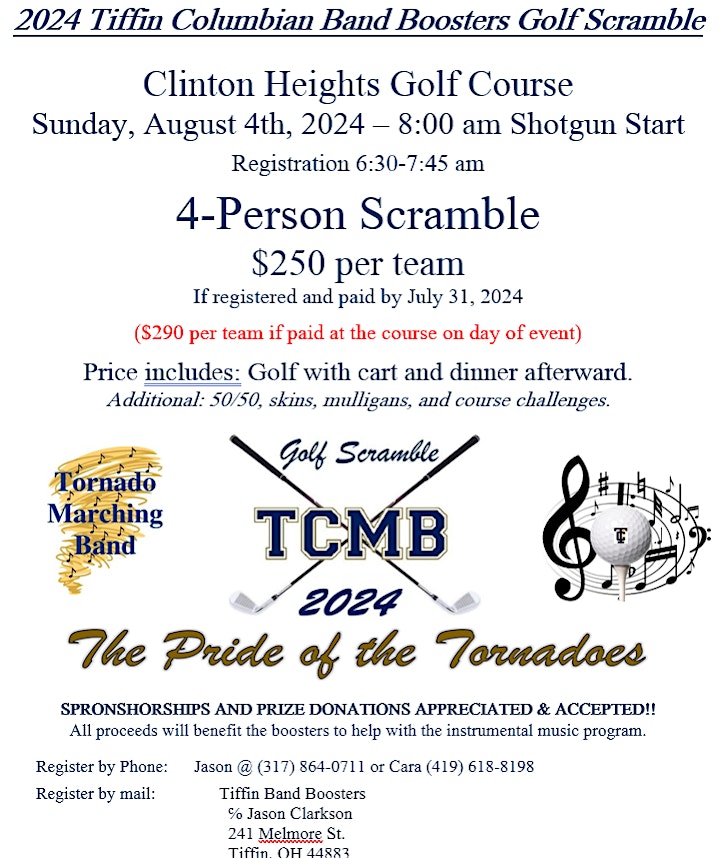 2024 Tiffin Columbian Band Booster Golf Scramble