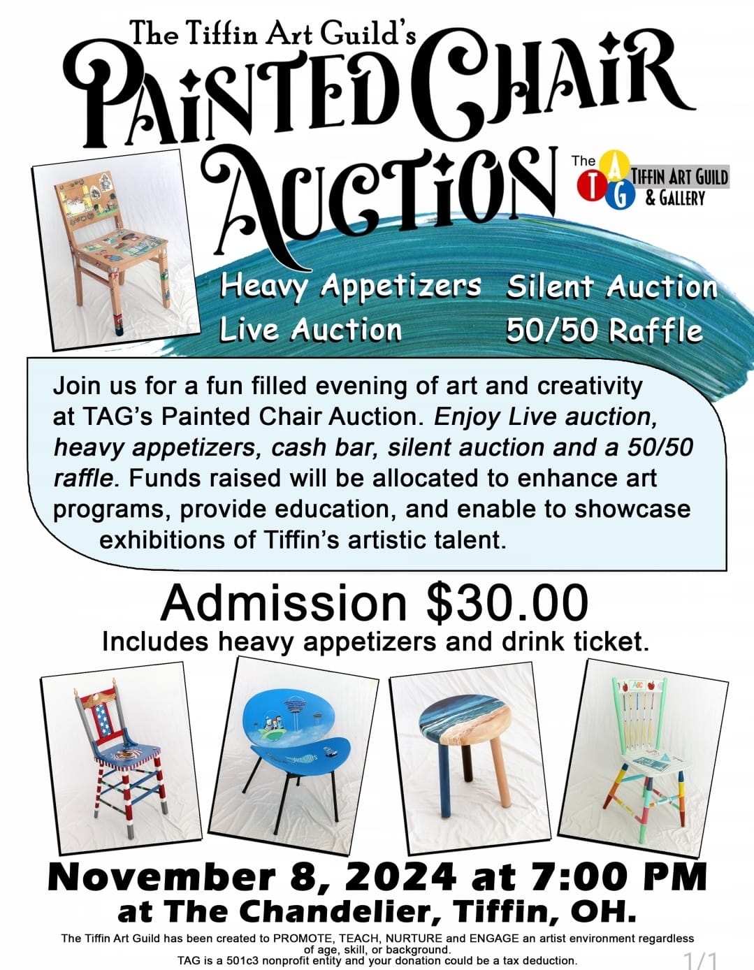 The Tiffin Art Guild Painted Chair Auction