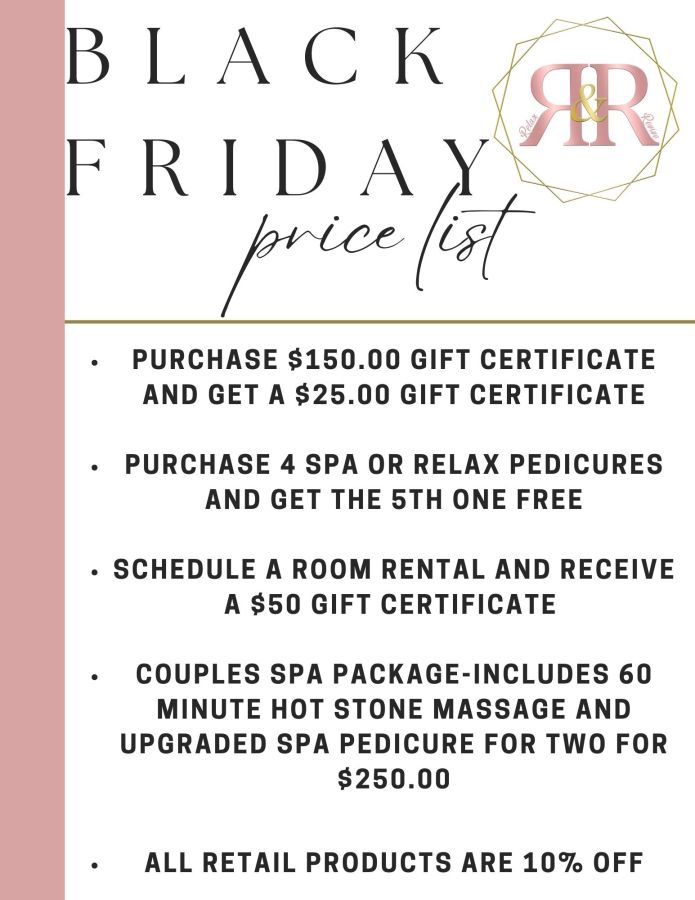 Relax & Revive Salon and Spa Black Friday Week Long Special